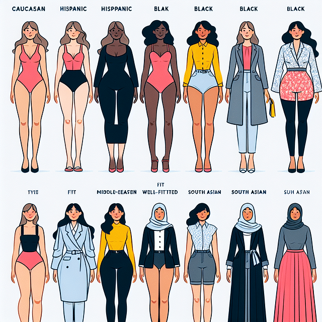 illustration of different women's body types with travel blazers