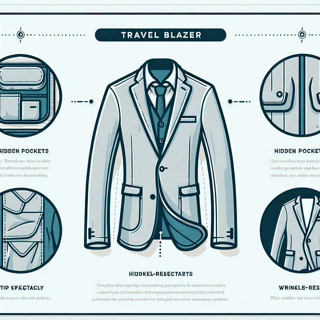 travel blazer with hidden pockets and wrinkle-resistant fabric