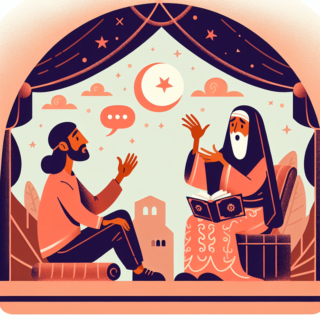 Solo traveler attentively listening to a local storyteller