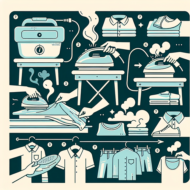 elegantly steaming clothes with a travel steamer