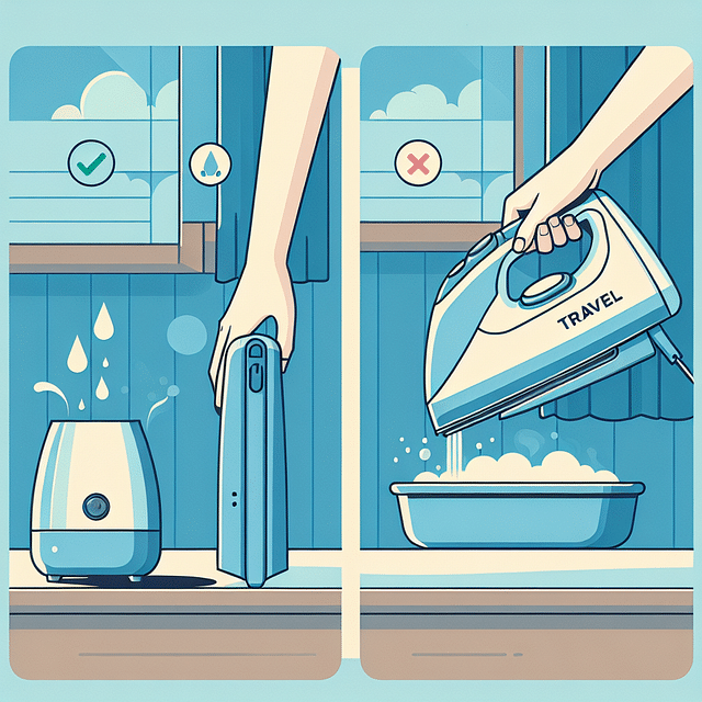 travel steamer being turned off and emptied of water