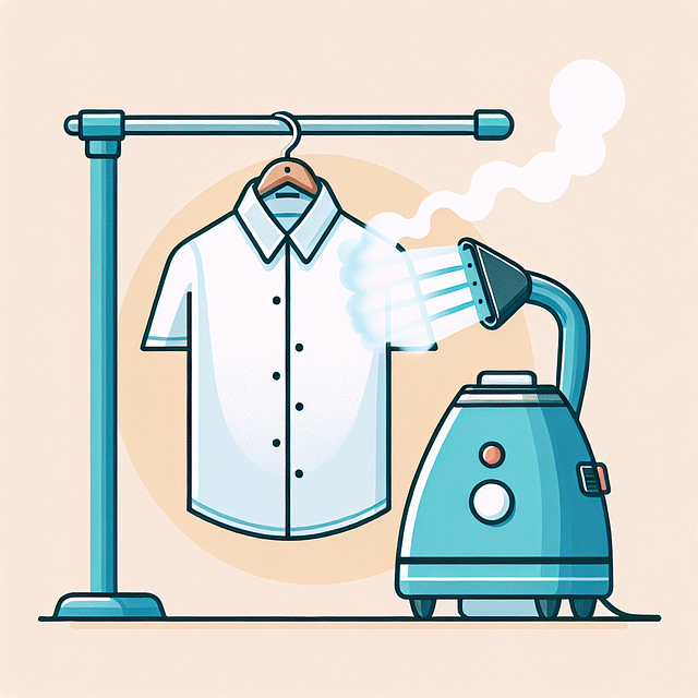 travel steamer targeting the collar of a shirt